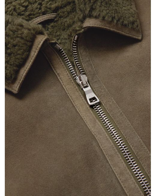 Mr P. Brown Shearling Bomber Jacket for men