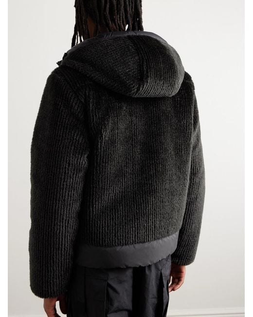 Moncler Black Tejat Reversible Logo-Appliquéd Corduroy And Shell Hooded Down Jacket for men