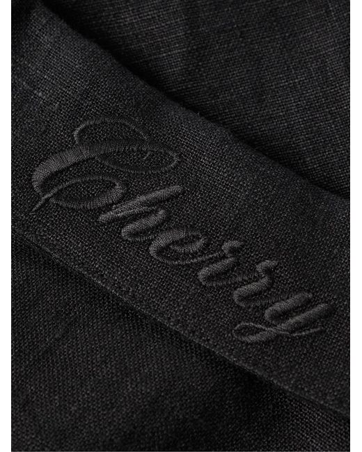 CHERRY LA Black Dave Embroidered Linen Jacket for men