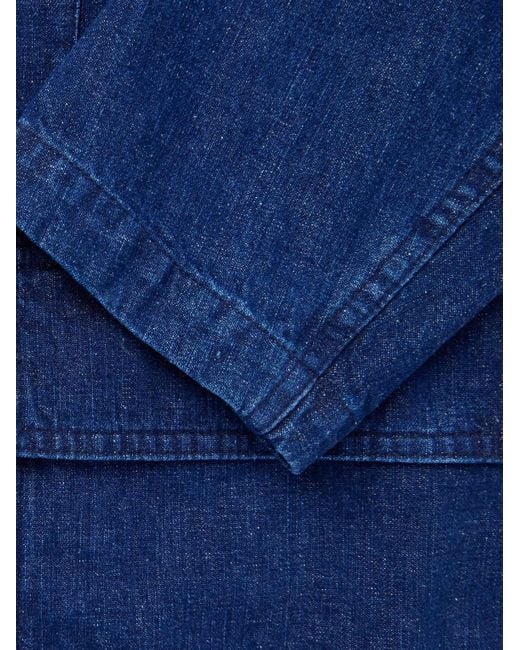 Drake's Blue Miki Denim Blazer for men