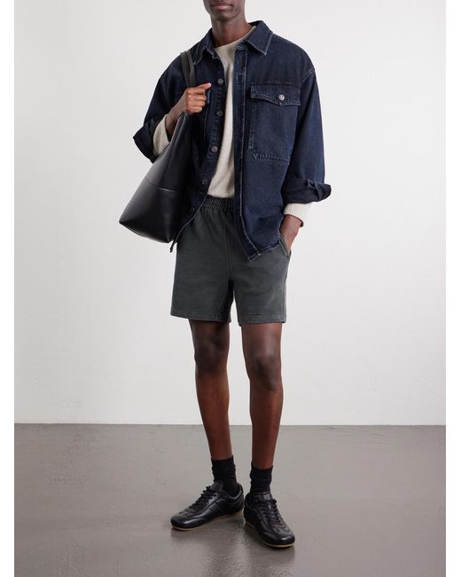 Remi Relief Gray Straight-Leg Cotton-Jersey Shorts for men