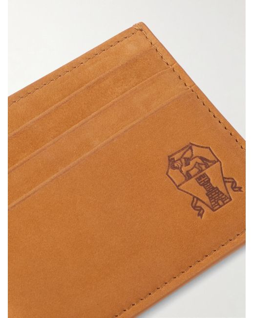 Brunello Cucinelli Natural Logo-debossed Leather Cardholder for men