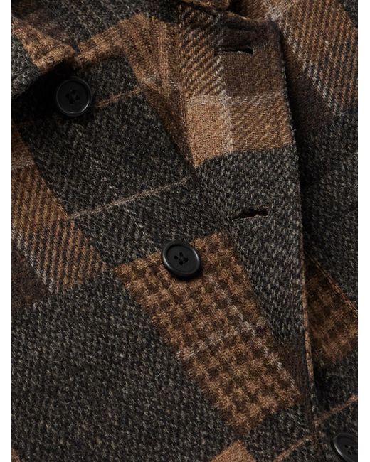 Sid Mashburn Black Checked Wool-flannel Overshirt for men