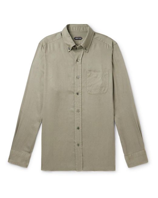 Tom Ford Natural Button-down Collar Lyocell-poplin Shirt for men