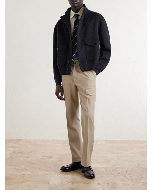 Dunhill Blue Cashmere And Wool-Blend Bomber Jacket for men