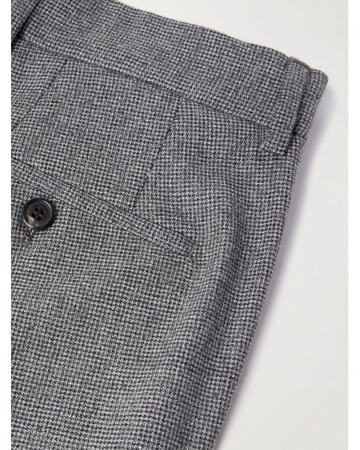 Incotex Gray Slim-Fit Tapered Virgin Wool-Blend Houndstooth Trousers for men