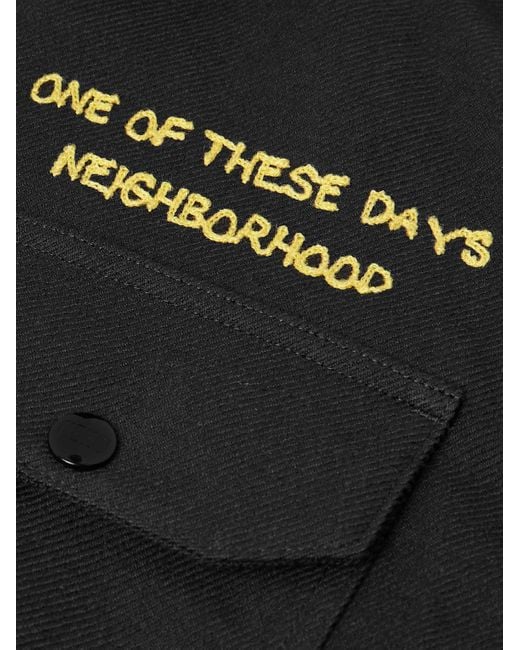 Neighborhood Black Ootd Embroidered Cotton And Wool-Blend Twill Jacket for men