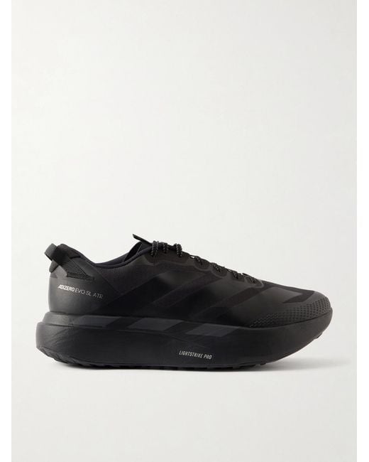 Adidas Originals Black Adizero Evo Sl Atr Striped Mesh Running Sneakers for men