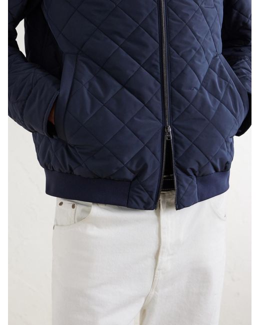 Herno Blue Quilted Shell Jacket for men
