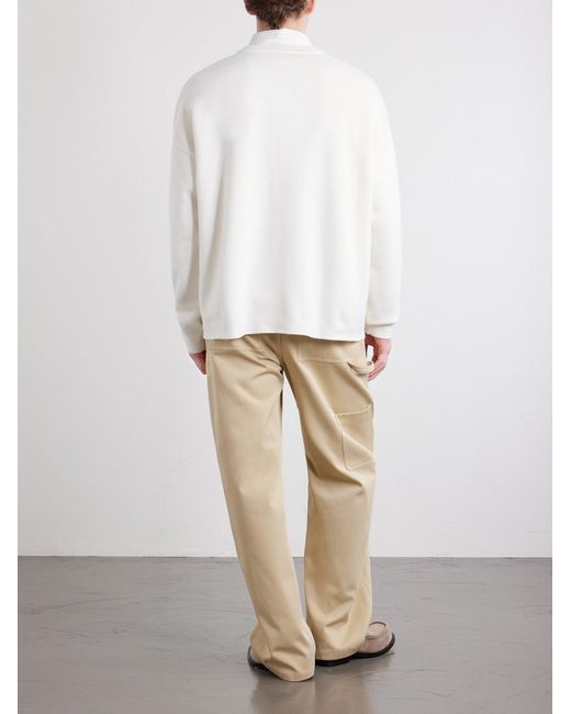 Loewe White Anagram-Intarsia Knitted Sweater for men