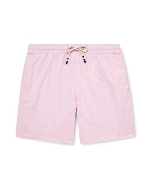 Hartford Pink Straight-Leg Mid-Length Swim Shorts for men