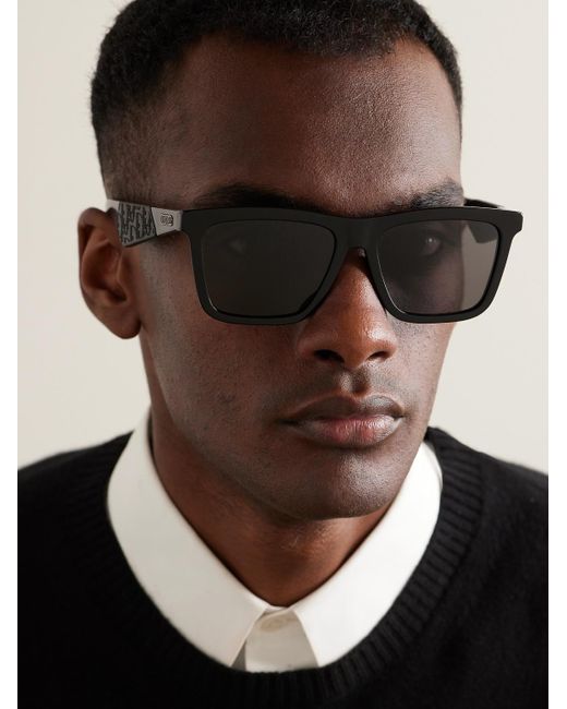 Occhiali da sole in acetato con montatura D-frame e logo Dior B27 S1I di Dior in Black da Uomo