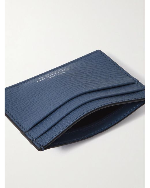 Smythson Blue Ludlow Full-grain Leather Cardholder for men