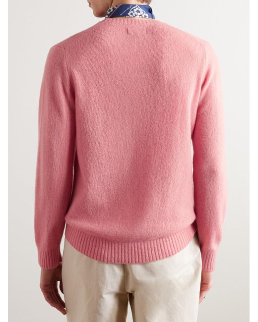 Pullover in misto cashmere e seta di Beams Plus in Pink da Uomo
