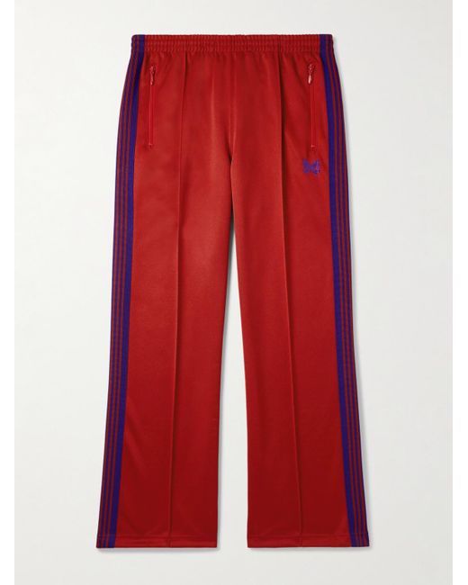 Needles Straight-Leg Webbing-Trimmed Logo-Embroidered Jersey Track Pants for men