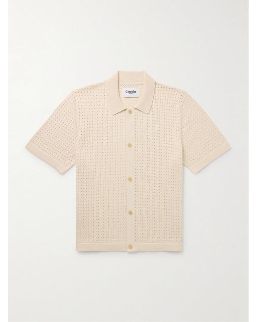 Corridor NYC Natural Pointelle-Knit Mercerized Pima Cotton Shirt for men