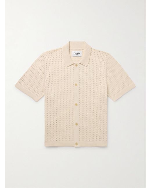 Corridor NYC Natural Pointelle-knit Mercerized Pima Cotton Shirt for men