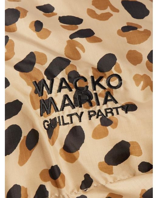 Nanga Piumino trapuntato in shell con stampa leopardata e logo ricamato di Wacko Maria in Natural da Uomo