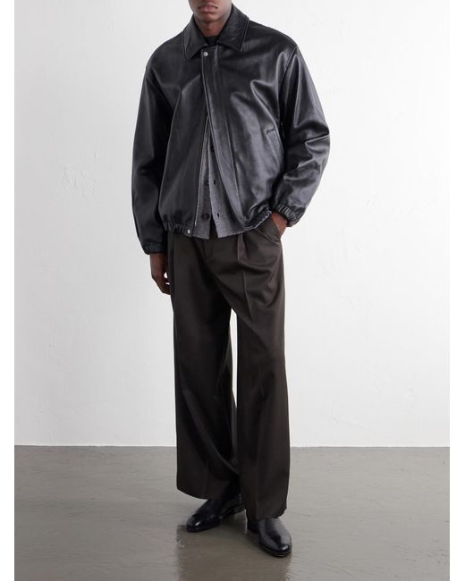 Ssstein Black Leather Jacket for men