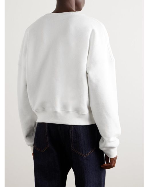 The Row White Troy Poplin-trimmed Cotton-blend Jersey Sweatshirt for men