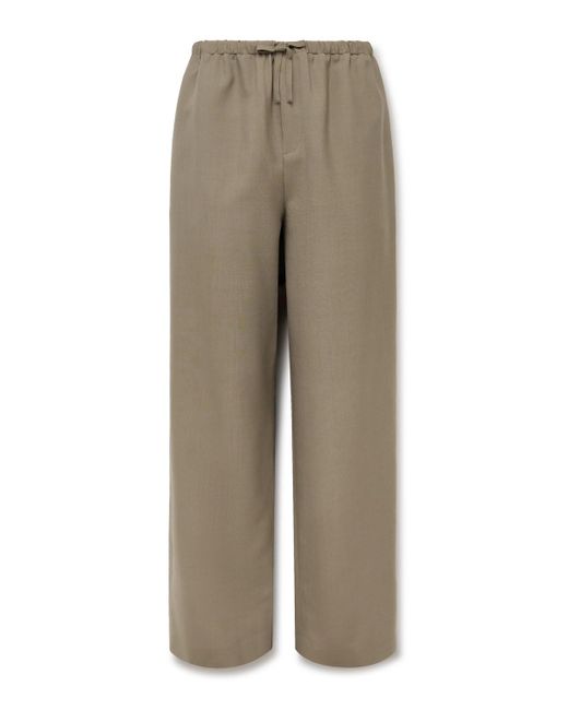 The Row Natural Donatello Straight-leg Wool And Mohair-blend Drawstring Trousers for men