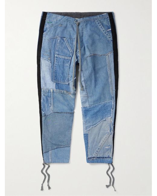 Jeans Cropped A Gamba Affusolata di Greg Lauren in Blue da Uomo