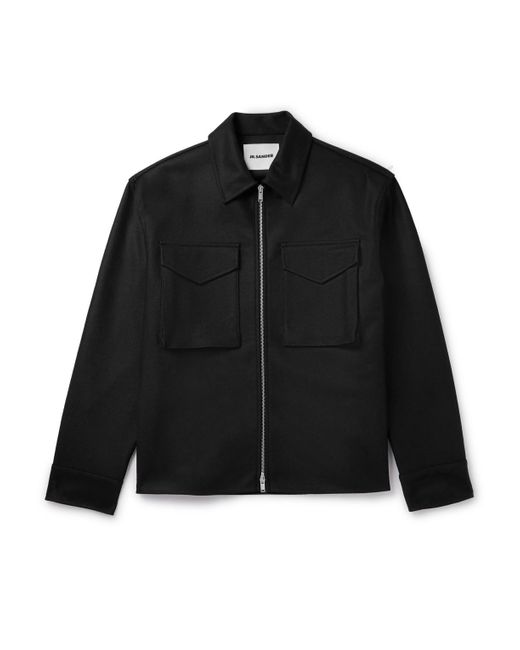 Jil Sander Black Wool Shirt Jacket for men