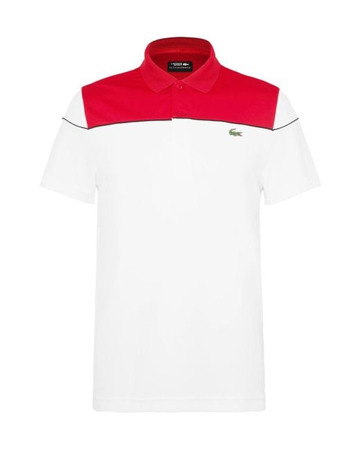 Lacoste Sport White Novak Djokovic Piqué Tennis Polo Shirt for men