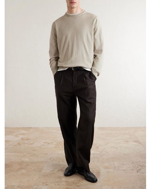 Canali White Cotton Sweater for men