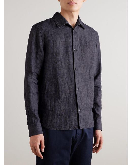 Mr P. Blue Linen Shirt for men