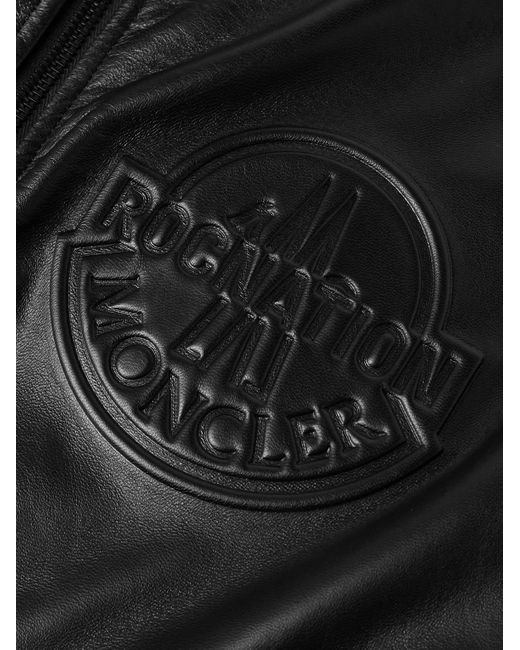 Moncler Genius Black Roc Nation By Jay-z Cassiopeia Reversible Logo-embossed Leather And Quilted Shell Down Bomber Jacket for men