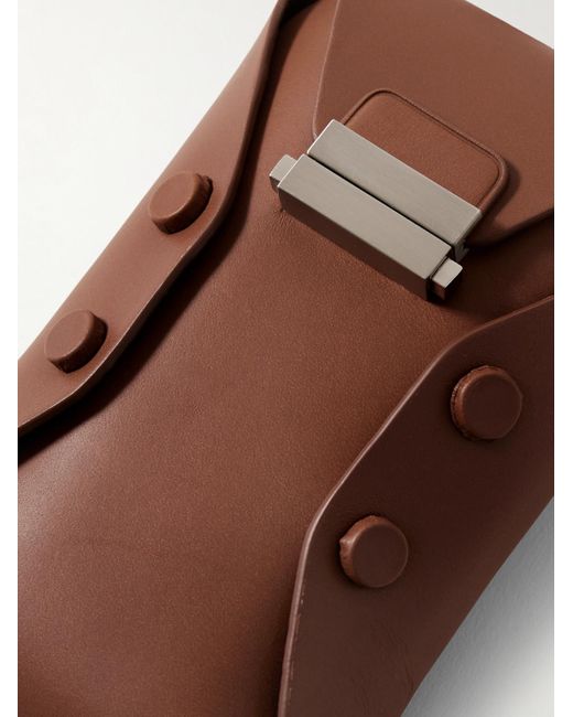 Bonastre Brown Folder Leather Phone Pouch for men