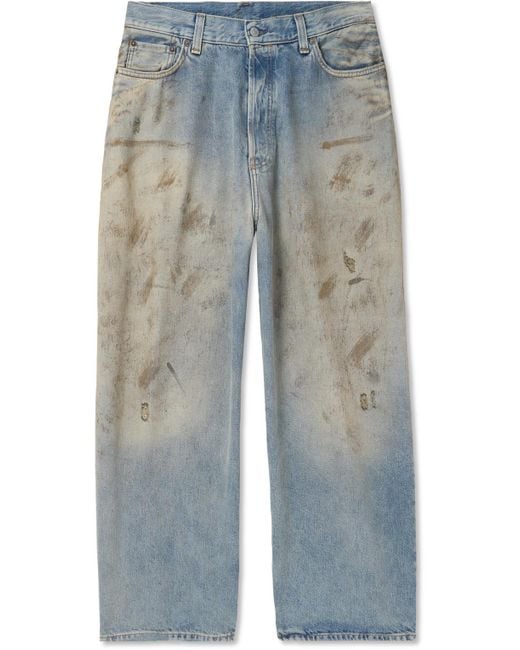 Acne Blue Straight-Leg Distressed Jeans for men