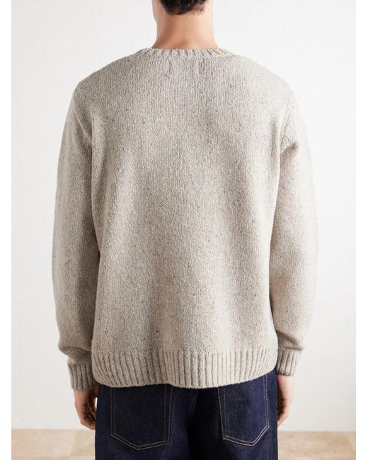 Folk White Chain Mélange Wool-blend Sweater for men