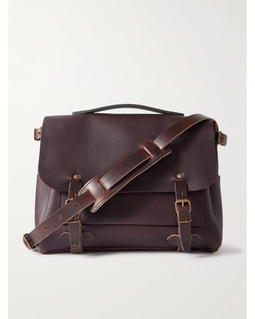 Bleu De Chauffe Brown Eclair Full-Grain Leather Messenger Bag for men