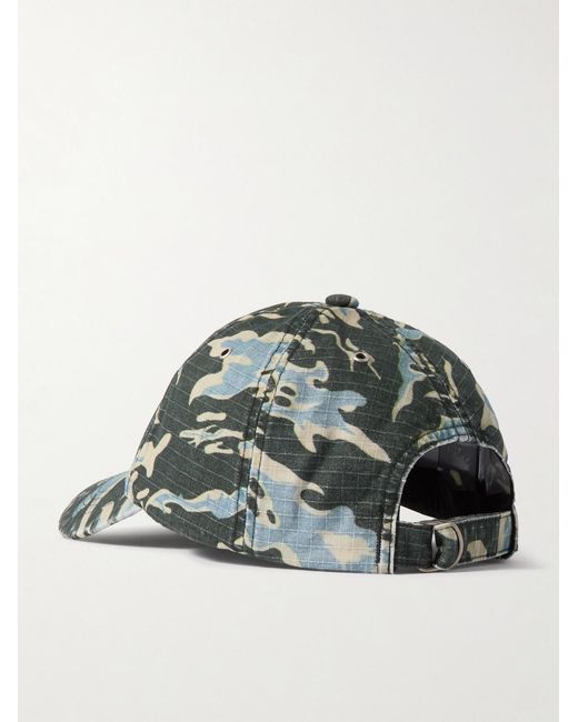 Acne Green Carliy Logo-Embroidered Camouflage-Print Cotton-Ripstop Baseball Cap