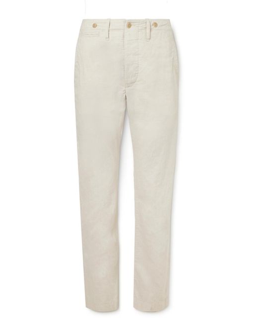 RRL White Saunders Straight-leg Cotton And Linen-blend Suit Trousers for men
