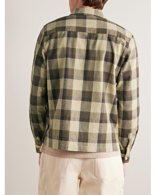 Folk Natural Signal Checked Linen And Cotton-Blend Blouson Jacket for men