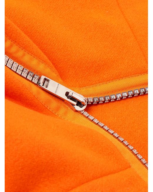 Givenchy Orange Logo-Embossed Wool-Blend And Full-Grain Leather Jacket for men