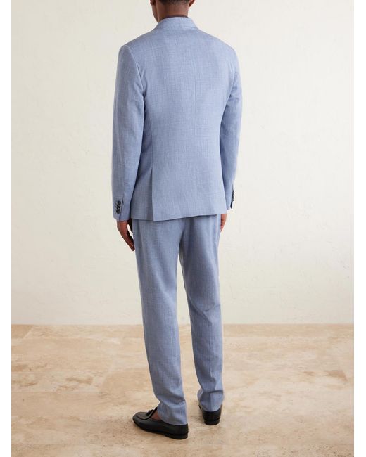 Mr P. Blue Wool, Silk And Linen-Blend Suit Jacket for men