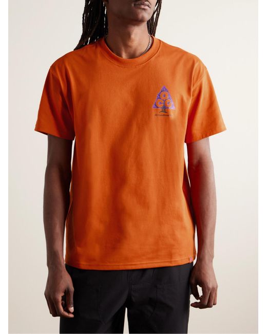 Nike Orange Acg Wildwood Logo-print Dri-fit T-shirt for men