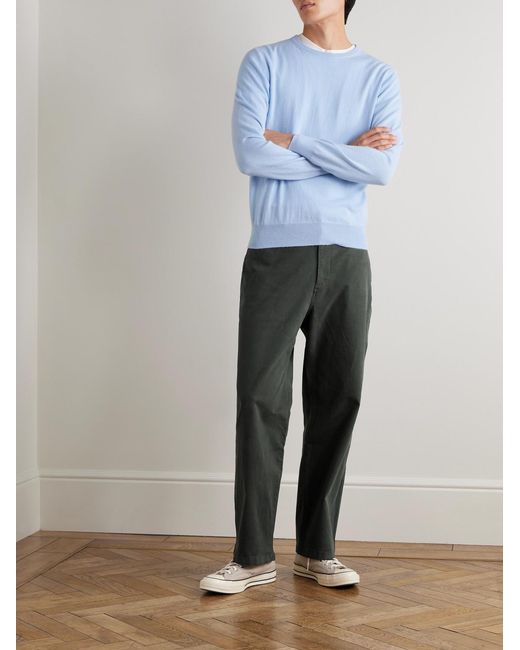 FRAME Gray Straight-Leg Cotton-Blend Twill Chinos for men