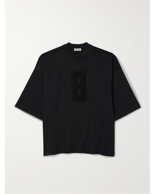 Fear Of God Oversized-T-Shirt aus Jersey mit Bouclé-Besatz in Black für Herren