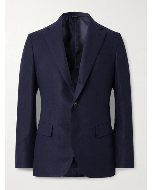 Loro Piana Blue Linen Suit Jacket for men