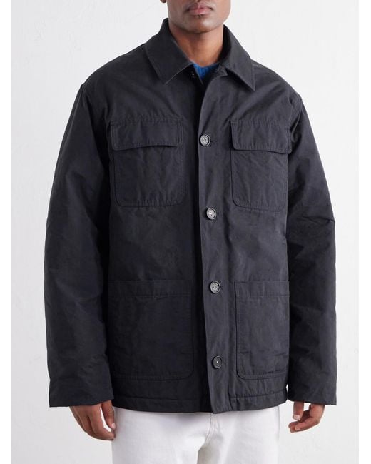 Massimo Alba Blue Gran Torino Padded Canvas Overshirt for men