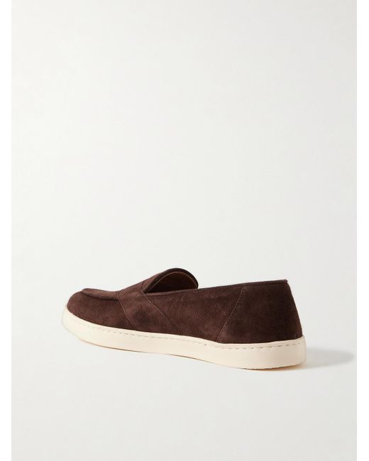 George Cleverley Brown Joey Suede Penny Loafers for men
