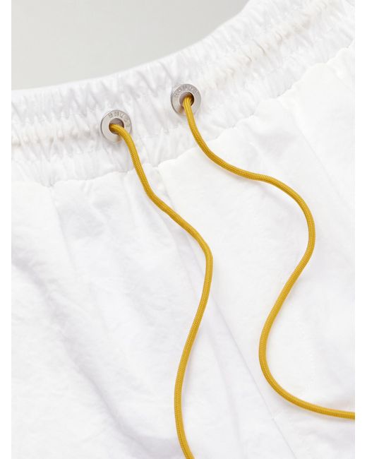 Rhude Metallic Straight-leg Logo-print Nylon Drawstring Shorts for men