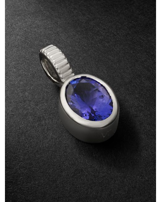 Viltier Black Magnetic Tanzanite Pendant for men