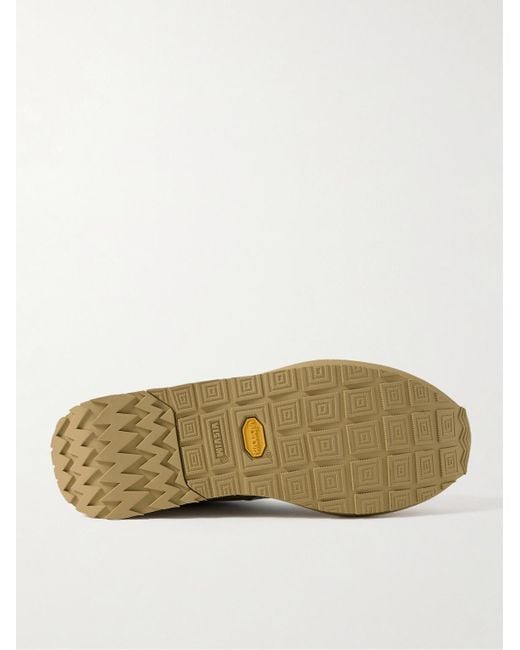 Visvim Green Fkt Runner Suede-Trimmed Canvas Sneakers for men