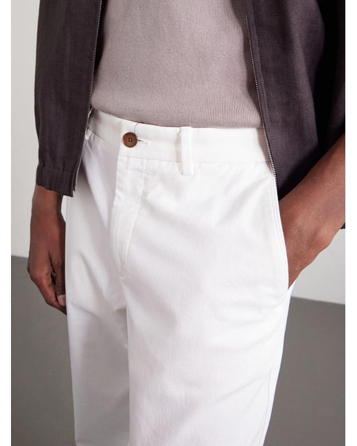 Mr P. White Samuel Straight-Leg Organic Cotton-Blend Twill Chinos for men